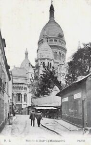 Paris AK Rue de la Barre Sacré-Coeur Montmartre Stempel 1905 CPA Postcard