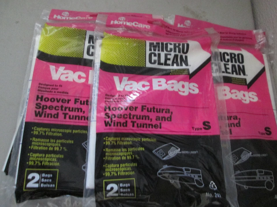 (10) MICRO CLEAN VACUUM CLEANER BAGS, HOOVER FUTURA, SPECTRUM WIND TUNNEL, #247 - Image 1 of 3