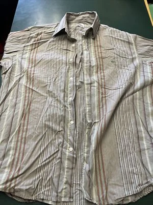 LACOSTE Hombre Camisa Informal Manga Larga Talla 41 M Rayas Algodón Foto 1 de 4
