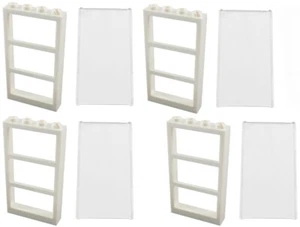 Lego 4x weißer Fensterrahmen 1x4x6 (56894) (57895) NEU!!! - Bild 1 von 1