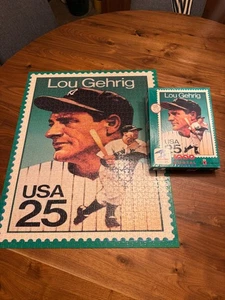 Sello postal rompecabezas 1000 piezas Lou Gehrig USPS 25 centavos New York Yankees completo - Imagen 1 de 3