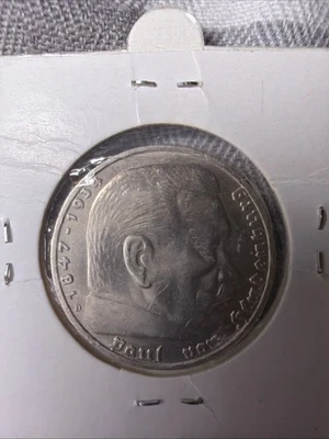 1936-D Silver German 5 Mark Coin - Image 1 of 4