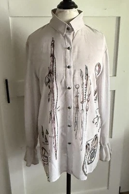 Double D Ranch Native American Graphic Long Sleeve Top Size M - Image 1 of 4