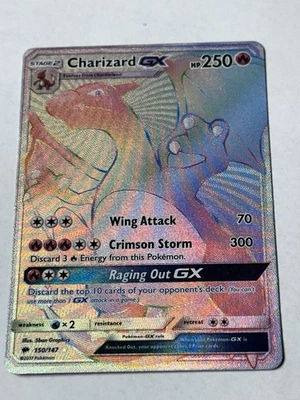 Pokemon 2017 S&M Burning Shadows Charizard GX #150/147 Secret Rare Rainbow - Image 1 of 4