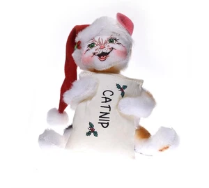 Annalee Puppe 2007 Weihnachten Calico Katze Nikolausmütze Katzenminze 6,5 Zoll - Bild 1 von 6