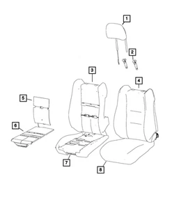 Genuine Mopar Front Seat Cushion Cover Right 6NU00LV5AA - Imagen 1 de 1