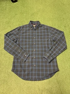 Relwen Garment Dyed Popeline Hemd Herren Medium kariert blau Knopf Langarm Preppy - Bild 1 von 14