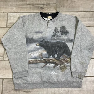 Sudadera Artesana De Colección Para Hombre L/XL 90s Mejor Caza AOP Naturaleza Henley - Imagen 1 de 6