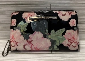 Betsey Johnson faltbare Geldbörse Reißverschluss große umlaufende Reißverschlussfächer Ausweis Kreditkarten - Bild 1 von 11