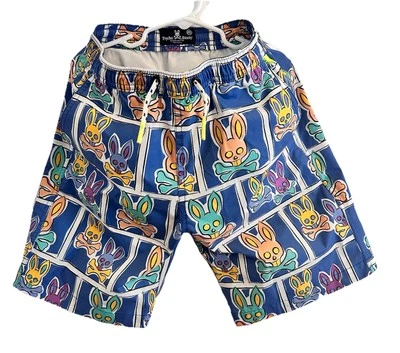 Psycho Bunny Boys Swim Trunks Board Short All-Over Bunny Print Size 10-12 - Image 1 of 4