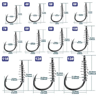 100 piezas ganchos de pesca de resorte ganchos de carpa cebos ganchos gancho fuerte para agua dulce Foto 1 de 4