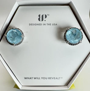 Bomb Party Earrings - ER82203 "Lazy Summer Vibes" Baby Sky Blue Topaz on Rhodium - Picture 1 of 4