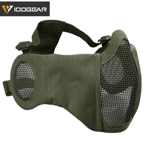 IDOGEAR Tactical Half Face Foldable Mesh Mask Protective Hunting Gear Paintball - Picture 1 of 20