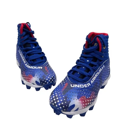 NEW Under Armour Kids' Baseball Cleats Youth Size 10K Stars & Stripes Patriotic - Image 1 of 4
