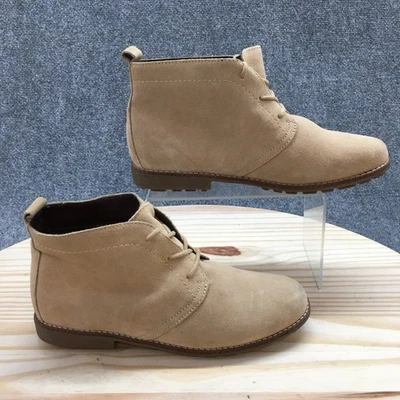 Белые горные ботинки женские 8 M чукка коричневые кожаные на шнуровке с круглым носком повседневные - Изображение 1 из 4