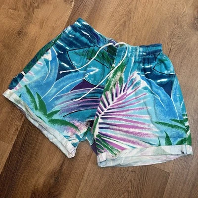 Pantalones Cortos De Colección Años 80 Hawaianos Magnum PI AOP Festival Surf Algodón Para Mujer Grandes Foto 1 de 4