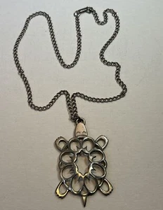 Vintage Turtle Necklace Pendant Signed Reed & Barton Pewter Art  SHIPS FREE! - Picture 1 of 6