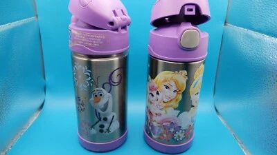 Termo Disney Princess and Frozen 12 OZ Acero Inoxidable USADO Foto 1 de 4