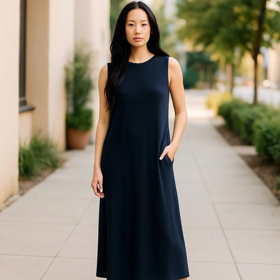 Style & Co Women's Black Sleeveless Pullover Maxi Dress Sz PM - Image 1 of 4