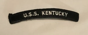 US Navy Tab USS Kentucky Dress Blue/White USN - Picture 1 of 2