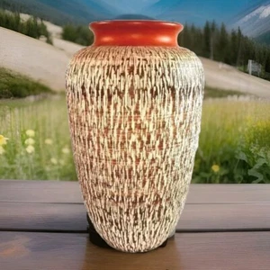 Eckhardt Engler Vase Western Germany 61 Std. 9 x 5" Sgraffito Rinde Vintage MCM hervorragender Zustand - Bild 1 von 4