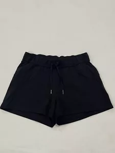 Lululemon Women’s Shorts Size 8 Black Elastic Waist Drawstring Stretch Pockets . - Picture 1 of 13