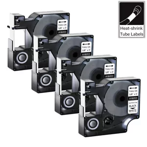 4x für DYMO Rhino Pro 1000 3000 Wärmeschrumpfrohr 18053 Etikettenband 3/8"" für Kabel - Bild 1 von 11