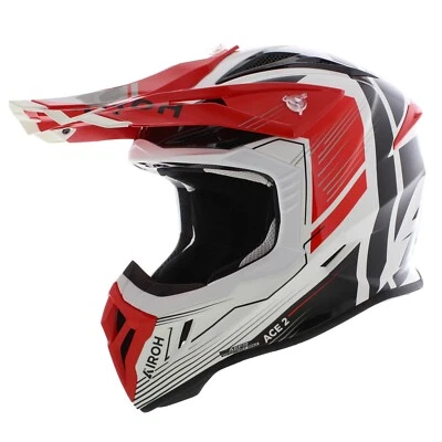 Motor Airoh Aviator ACE 2, rojo brillante negro blanco, casco todoterreno MX, ECE22.06 Foto 1 de 4