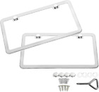 2 Pack Chrome License Plate Frames Universal Car License Plate Covers Rust Proof