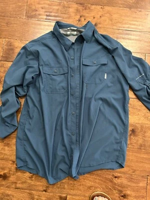 Hombre COLUMBIA Omni-shield XL Manga Larga Abotonada Mezcla Poliéster Ligero Foto 1 de 2