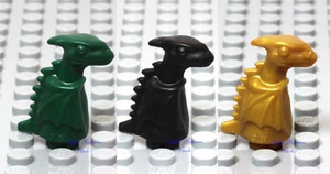 NEW Lego Lot/3 BABY DRAGON -Norbert Statue Minifig/Minifigures -Black Green Gold - Picture 1 of 7