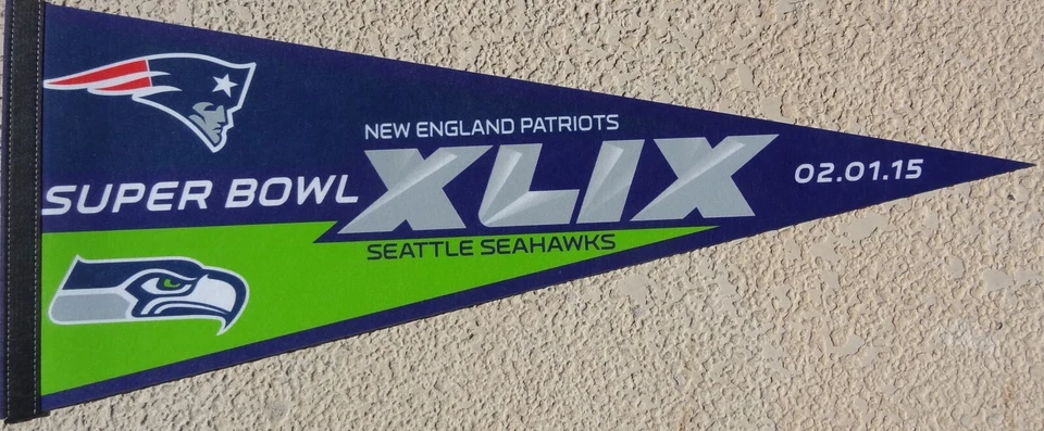 Вымпел дуэльной команды Super Bowl XLIX New England Patriots vs Seattle Seahawks - Изображение 1 из 1