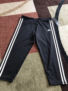 adidas Girls' Capri Legging Black Size XL 16 NWT - Picture 1 of 8