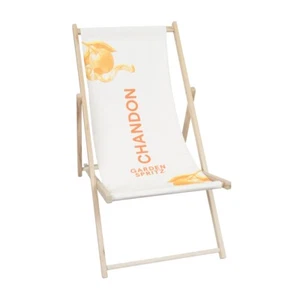Chandon Garden Spritz Deck Chair Folding Beach Garden Lounge Beach Camping Lounger - Picture 1 of 4