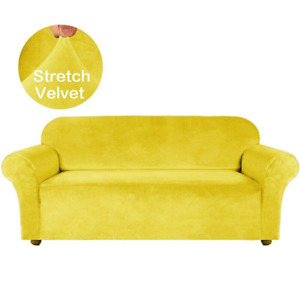 1/2/3/4 Seater Velvet Stretch Elastic Sofa Cover Living Room Slipcover Protector