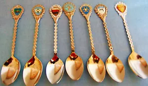 Collector Spoons Set of 7 Silver colored B.C and The Pas Manitoba - Picture 1 of 9
