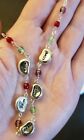 NEW LENOX HOPES & DREAMS 925 STERLING SILVER BEANS & LEAD CRYSTALS NECKLACE