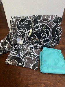 Kalencom white/black/brown diaper bag ,changing pad,bottle bag,zipper pouch NEW - Picture 1 of 18