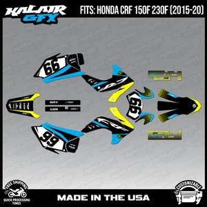 Graphics Kit for HONDA CRF150F CRF230F (2015-2020) Division - Cyan Yellow - Picture 1 of 4