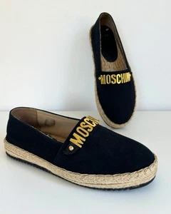 Alpargatas Moschino Negras Lona Niña Metal Logo Letras 38 5 - Imagen 1 de 16
