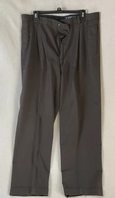 Pantalones de vestir plisados de mezcla de lana Eddie Bauer marrón para hombre 36x30 elásticos Foto 1 de 3