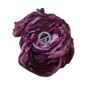 Ladycrow gemischt rosa & lila Pongee Seidentuch mit keltischem Knoten Schal Ring - Bild 1 von 1