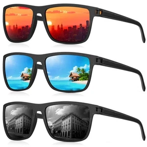 (3 Pack) Sunglasses-Men Women Polarized  Sunglasses: Classic UV  Sun Protection - Picture 1 of 7