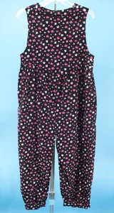 Vtg Womens 80s 90s Black & Pink Floral Laura Ashley Fabric Cotton Jumpsuit S/M - Picture 1 of 6