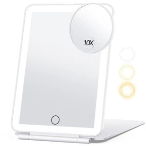 Rechargeable Makeup Mirror for Travel Vanity with 80LEDs 3 Color Light 2000mAh - Picture 1 of 6