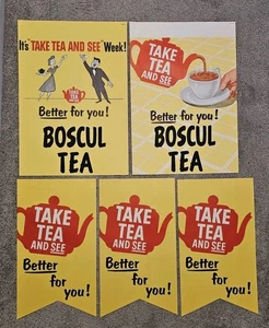 1950s Boscul Tea Large VintageAdvertising Promo 5 Piece Kit w/Original Envelope  - Picture 1 of 9