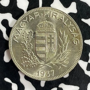 1937 Hungary 1 Pengo Lot#C1056 Silver! High Grade! Beautiful! - Picture 1 of 2