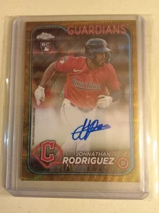 2024 Topps Chrome Johnathan Rodriguez #34/50 GOLD AUTOGRAPH #RA-JR Rookie - Picture 1 of 2