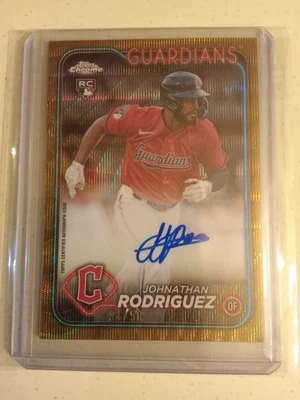 2024 Topps Chrome Johnathan Rodriguez #34/50 GOLD AUTOGRAPH #RA-JR Rookie - Image 1 of 2