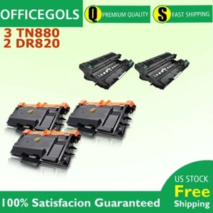 3pk TN880 2pk DR820 Set For Brother Cartridge HL-L6200DW MFC-L5700DW L6700DW - Picture 1 of 1